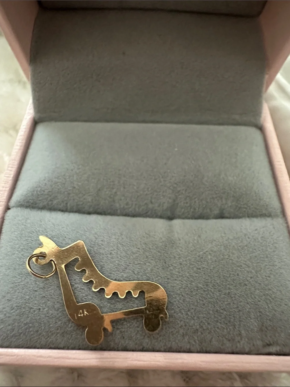 14K Gold Roller Skate Pendant Charm for Necklace or bracelet